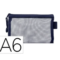 BOLSA ZIPPER BAG LIDERPAPEL POLIESTER TRANSPIRABLE MULTIUSOS DIN A6 AZUL MARINO
