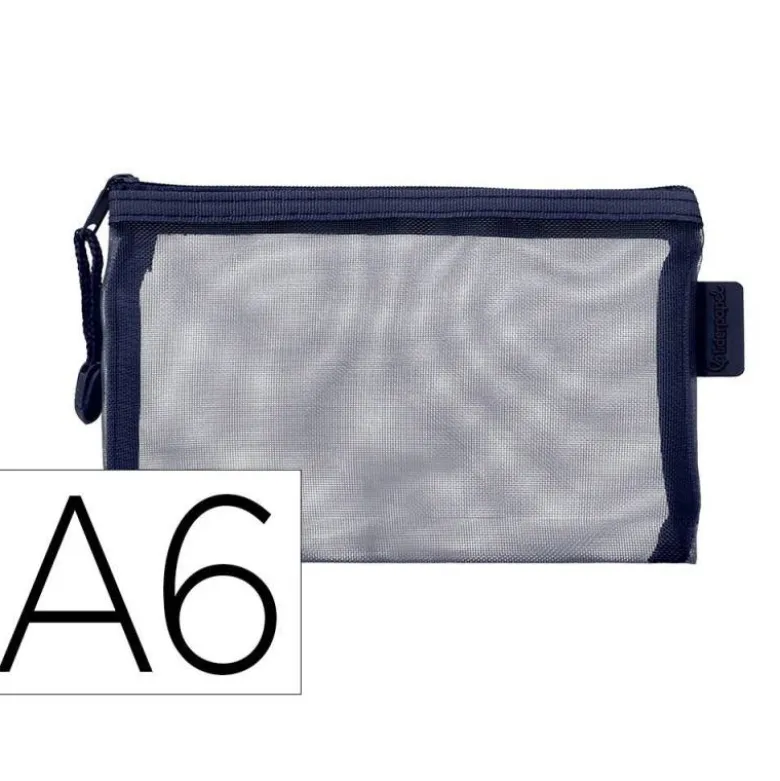 BOLSA ZIPPER BAG LIDERPAPEL POLIESTER TRANSPIRABLE MULTIUSOS DIN A6 AZUL MARINO