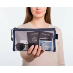 BOLSA ZIPPER BAG LIDERPAPEL POLIESTER TRANSPIRABLE MULTIUSOS TICKET 230X115 MM AZUL MARINO