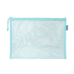 BOLSA ZIPPER BAG LIDERPAPEL POLIESTER TRANSPIRABLE MULTIUSOS DIN A5 AZUL PASTEL