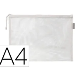 BOLSA ZIPPER BAG LIDERPAPEL POLIESTER TRANSPIRABLE MULTIUSOS DIN A4 BLANCO