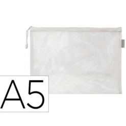 BOLSA ZIPPER BAG LIDERPAPEL POLIESTER TRANSPIRABLE MULTIUSOS DIN A5 BLANCO