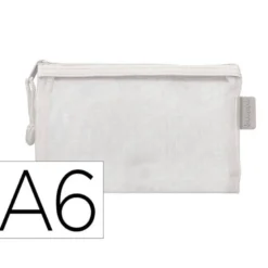 BOLSA ZIPPER BAG LIDERPAPEL POLIESTER TRANSPIRABLE MULTIUSOS DIN A6 BLANCO