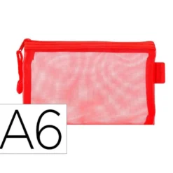 BOLSA ZIPPER BAG LIDERPAPEL POLIESTER TRANSPIRABLE MULTIUSOS DIN A6 ROJO