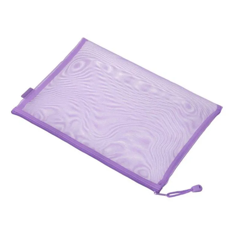 BOLSA ZIPPER BAG LIDERPAPEL POLIESTER TRANSPIRABLE MULTIUSOS DIN A4 MORADO PASTEL