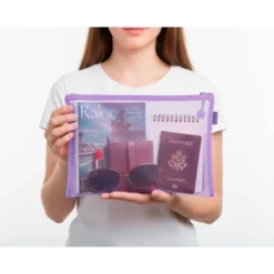 BOLSA ZIPPER BAG LIDERPAPEL POLIESTER TRANSPIRABLE MULTIUSOS DIN A4 MORADO PASTEL
