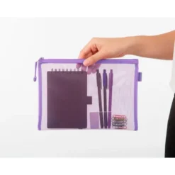 BOLSA ZIPPER BAG LIDERPAPEL POLIESTER TRANSPIRABLE MULTIUSOS DIN A5 MORADO PASTEL