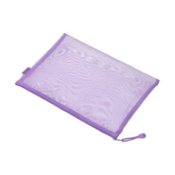 BOLSA ZIPPER BAG LIDERPAPEL POLIESTER TRANSPIRABLE MULTIUSOS DIN A5 MORADO PASTEL
