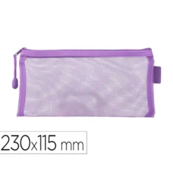 BOLSA ZIPPER BAG LIDERPAPEL POLIESTER TRANSPIRABLE MULTIUSOS TICKET 230X115 MM MORADO PASTEL