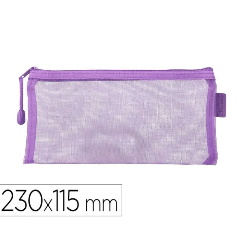 BOLSA ZIPPER BAG LIDERPAPEL POLIESTER TRANSPIRABLE MULTIUSOS TICKET 230X115 MM MORADO PASTEL