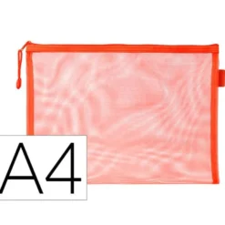 BOLSA ZIPPER BAG LIDERPAPEL POLIESTER TRANSPIRABLE MULTIUSOS DIN A4 NARANJA