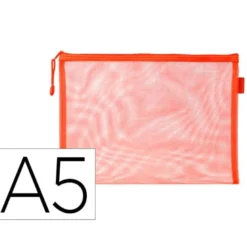 BOLSA ZIPPER BAG LIDERPAPEL POLIESTER TRANSPIRABLE MULTIUSOS DIN A5 NARANJA