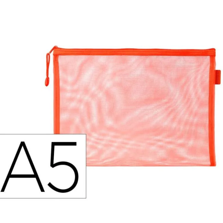 BOLSA ZIPPER BAG LIDERPAPEL POLIESTER TRANSPIRABLE MULTIUSOS DIN A5 NARANJA