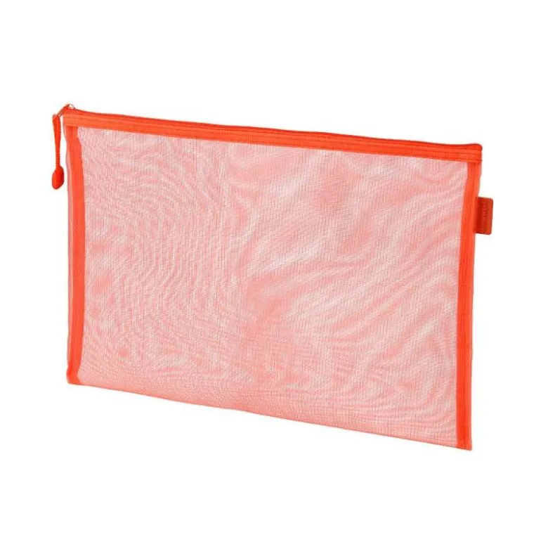 BOLSA ZIPPER BAG LIDERPAPEL POLIESTER TRANSPIRABLE MULTIUSOS DIN A5 NARANJA