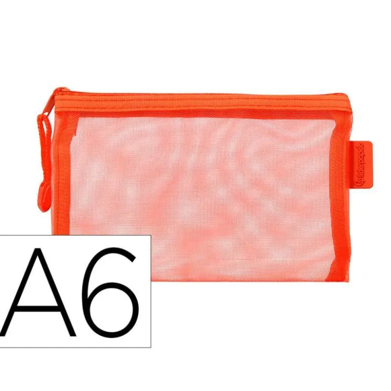 BOLSA ZIPPER BAG LIDERPAPEL POLIESTER TRANSPIRABLE MULTIUSOS DIN A6 NARANJA
