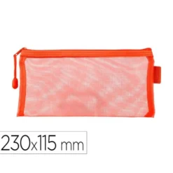 BOLSA ZIPPER BAG LIDERPAPEL POLIESTER TRANSPIRABLE MULTIUSOS TICKET 230X115 MM NARANJA