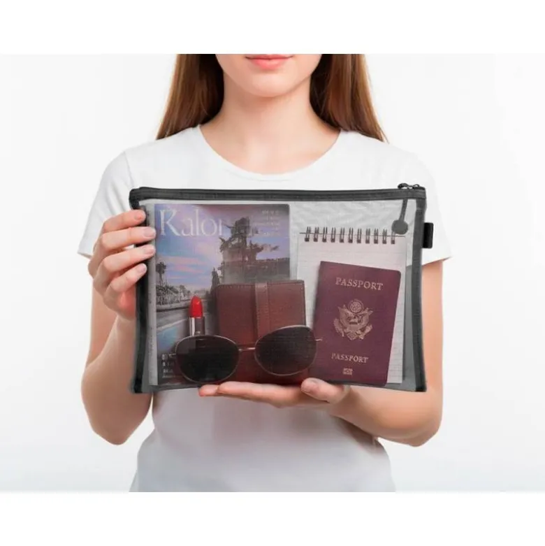 BOLSA ZIPPER BAG LIDERPAPEL POLIESTER TRANSPIRABLE MULTIUSOS DIN A4 NEGRO