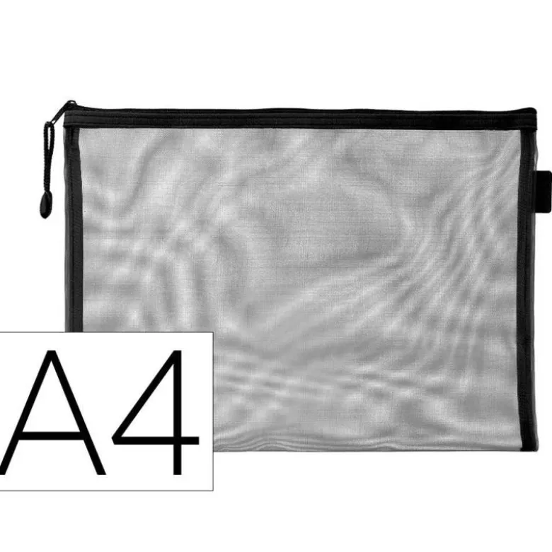 BOLSA ZIPPER BAG LIDERPAPEL POLIESTER TRANSPIRABLE MULTIUSOS DIN A4 NEGRO