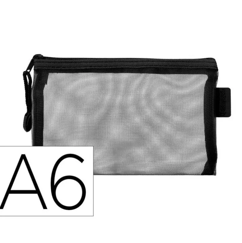 BOLSA ZIPPER BAG LIDERPAPEL POLIESTER TRANSPIRABLE MULTIUSOS DIN A6 NEGRO