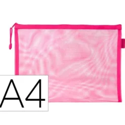 BOLSA ZIPPER BAG LIDERPAPEL POLIESTER TRANSPIRABLE MULTIUSOS DIN A4 ROSA