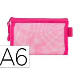 BOLSA ZIPPER BAG LIDERPAPEL POLIESTER TRANSPIRABLE MULTIUSOS DIN A6 ROSA