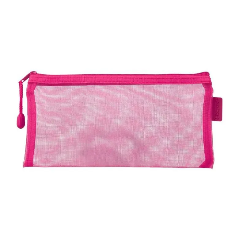 BOLSA ZIPPER BAG LIDERPAPEL POLIESTER TRANSPIRABLE MULTIUSOS TICKET 230X115 MM ROSA