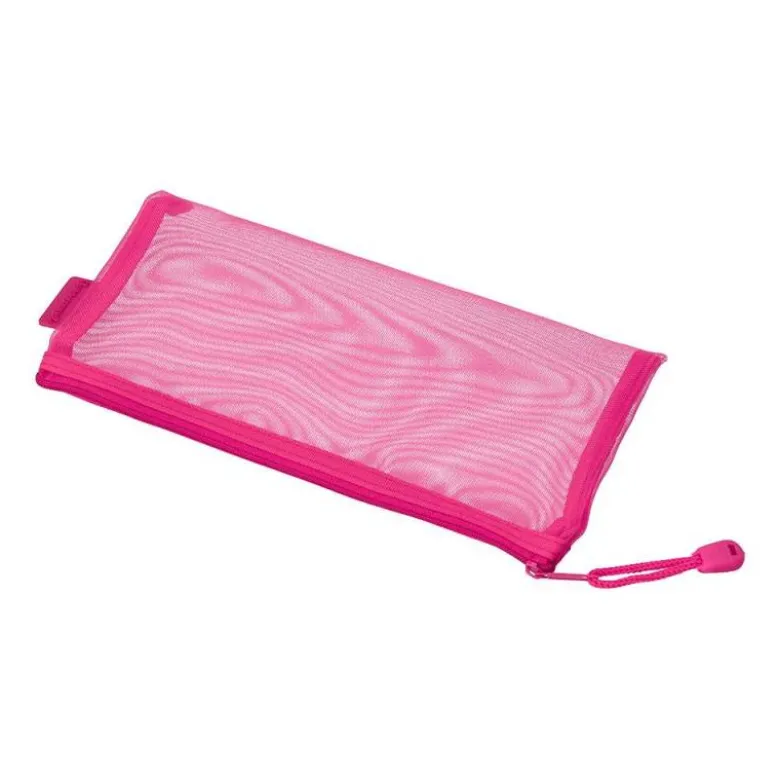 BOLSA ZIPPER BAG LIDERPAPEL POLIESTER TRANSPIRABLE MULTIUSOS TICKET 230X115 MM ROSA