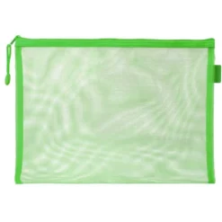 BOLSA ZIPPER BAG LIDERPAPEL POLIESTER TRANSPIRABLE MULTIUSOS DIN A4 VERDE PASTEL