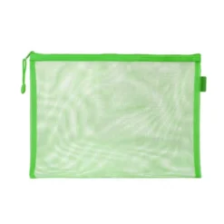 BOLSA ZIPPER BAG LIDERPAPEL POLIESTER TRANSPIRABLE MULTIUSOS DIN A5 VERDE PASTEL