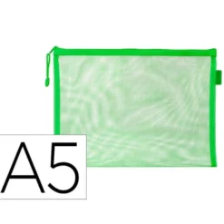 BOLSA ZIPPER BAG LIDERPAPEL POLIESTER TRANSPIRABLE MULTIUSOS DIN A5 VERDE PASTEL
