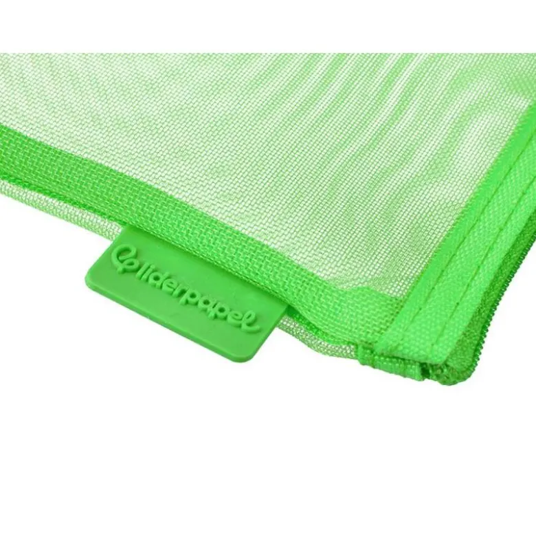 BOLSA ZIPPER BAG LIDERPAPEL POLIESTER TRANSPIRABLE MULTIUSOS DIN A6 VERDE PASTEL