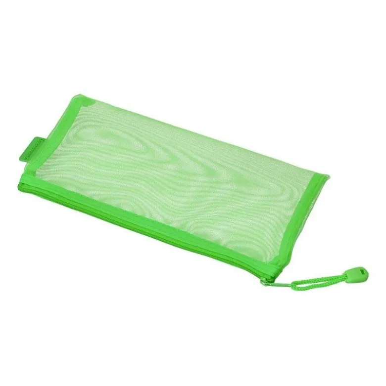 BOLSA ZIPPER BAG LIDERPAPEL POLIESTER TRANSPIRABLE MULTIUSOS TICKET 230X115 MM VERDE PASTEL