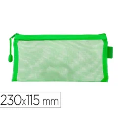 BOLSA ZIPPER BAG LIDERPAPEL POLIESTER TRANSPIRABLE MULTIUSOS TICKET 230X115 MM VERDE PASTEL