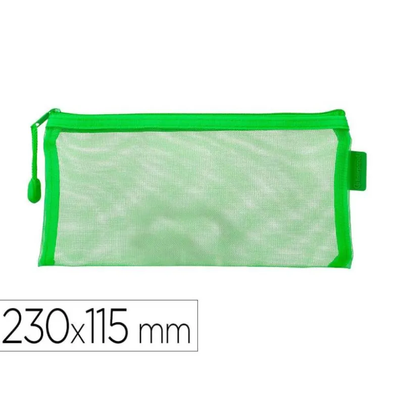 BOLSA ZIPPER BAG LIDERPAPEL POLIESTER TRANSPIRABLE MULTIUSOS TICKET 230X115 MM VERDE PASTEL