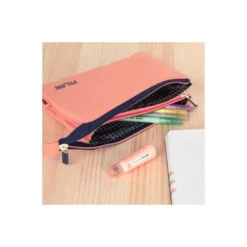 BOLSO ESCOLAR PORTATODO MILAN 1918 COLLECTION 3 CREMALLERAS Y 5 COMPARTIMENTOS ROSA 215X35X125 MM