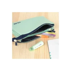 BOLSO ESCOLAR PORTATODO MILAN 1918 COLLECTION 3 CREMALLERAS Y 5 COMPARTIMENTOS VERDE 215X35X125 MM