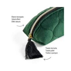 BOLSO PORTATODO MIQUELRIUS HIGHLAND DAYS TERCIOPELO VERDE 215X60X58 MM