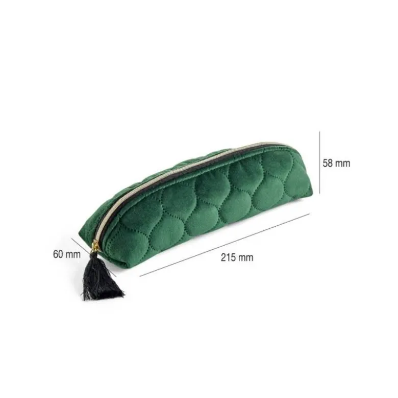 BOLSO PORTATODO MIQUELRIUS HIGHLAND DAYS TERCIOPELO VERDE 215X60X58 MM
