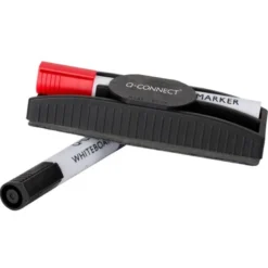 Borrador Magnetico Q-Connect + Rotulador color negro y rojo para pizarra blanca