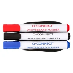 BORRADOR Q-CONNECT MAGNETICO CON ROTULADOR NEGRO ROJO Y AZUL PARA PIZARRA BLANCA