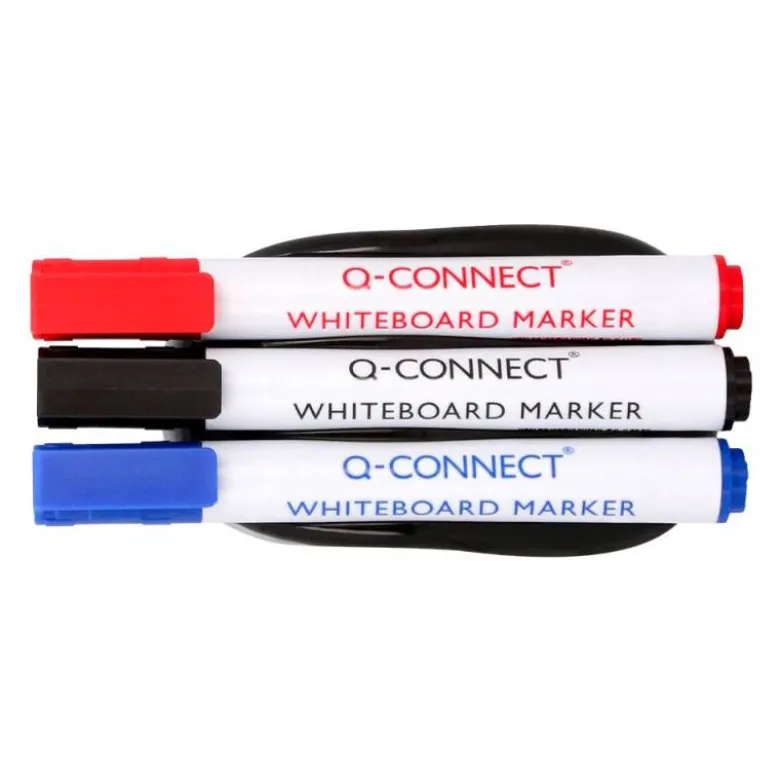 BORRADOR Q-CONNECT MAGNETICO CON ROTULADOR NEGRO ROJO Y AZUL PARA PIZARRA BLANCA