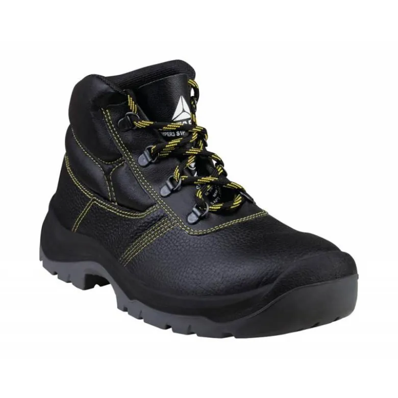 BOTAS DELTAPLUS DE SEGURIDAD PIEL CRUPON PIGMENTADA SUELA PU BI-DENSIDAD COLOR NEGRO TALLA 47