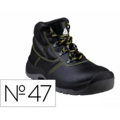 BOTAS DELTAPLUS DE SEGURIDAD PIEL CRUPON PIGMENTADA SUELA PU BI-DENSIDAD COLOR NEGRO TALLA 47