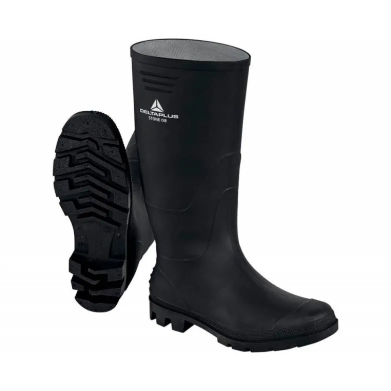 BOTAS DELTAPLUS DE SEGURIDAD STONE PVC NEGRO SUELA DE TACOS TALLA 46