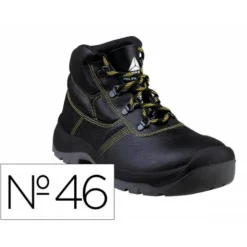 BOTAS DELTAPLUS DE SEGURIDAD PIEL CRUPON PIGMENTADA SUELA PU BI-DENSIDAD COLOR NEGRO TALLA 46