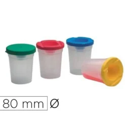BOTE FAIBO MEZCLADOR DE PINTURAS INDERRAMABLE CON TAPA COLORES ALTO 95 MM DIAMETRO 80 MM