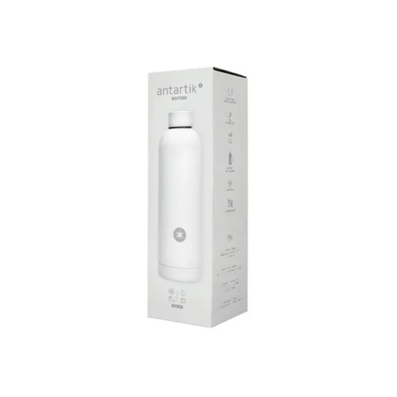 BOTELLA PORTALIQUIDOS ANTARTIK ISOTERMICA ACERO INOXIDABLE LIBRE DE BPA COLOR BLANCO 750 ML