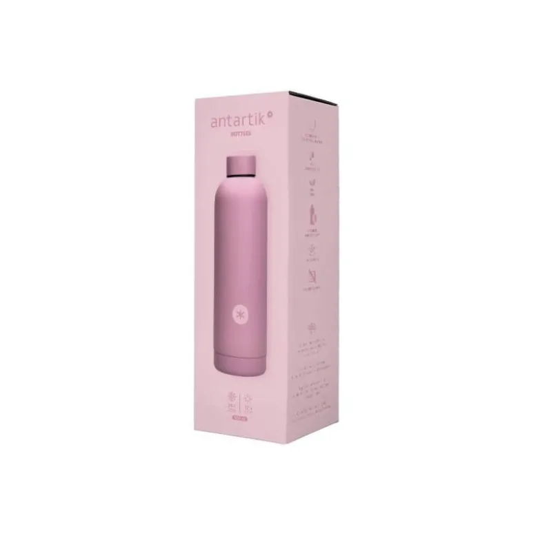 BOTELLA PORTALIQUIDOS ANTARTIK ISOTERMICA ACERO INOXIDABLE LIBRE DE BPA COLOR ROSA 500 ML