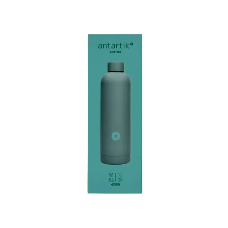 BOTELLA PORTALIQUIDOS ANTARTIK ISOTERMICA ACERO INOXIDABLE LIBRE DE BPA COLOR TURQUESA 500 ML
