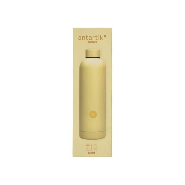 BOTELLA PORTALIQUIDOS ANTARTIK ISOTERMICA ACERO INOXIDABLE LIBRE DE BPA COLOR AMARILLO 750 ML